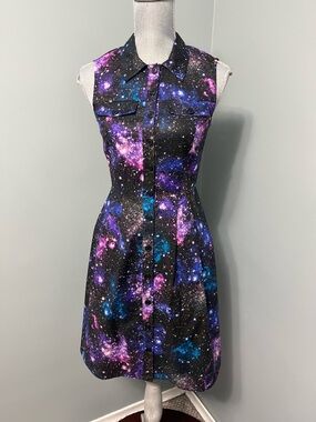 BIRDS OF NORTH AMERICA vanneau cosmos print celestial dress women’s size 2